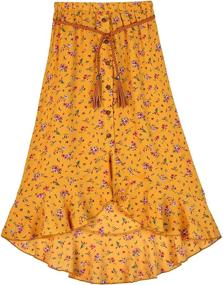 img 2 attached to Amy Byer Ruffle Mustard X Large Girls' Clothing