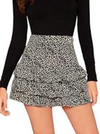 🐆 verdusa women's leopard print layered ruffle hem mini skirt - trendy seo-optimized fashion essential! logo