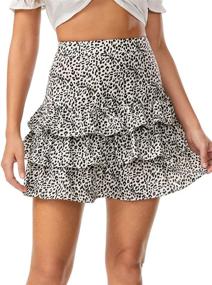 img 1 attached to 🐆 Verdusa Women's Leopard Print Layered Ruffle Hem Mini Skirt - Trendy SEO-Optimized Fashion Essential!