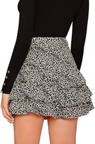 img 3 attached to 🐆 Verdusa Women's Leopard Print Layered Ruffle Hem Mini Skirt - Trendy SEO-Optimized Fashion Essential!