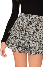 img 2 attached to 🐆 Verdusa Women's Leopard Print Layered Ruffle Hem Mini Skirt - Trendy SEO-Optimized Fashion Essential!