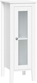 img 4 attached to 🏢 Stylish and Space-Saving: RiverRidge Prescott Slim Single Door Floor Cabinet in White
