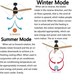img 2 attached to 🔧 RUXUHSNDQ - Металлический потолочный вентилятор с освещением и пультом управления - светодиодные лампы 3-х цветовой температуры, 6 скоростей, таймер, 3 деревянные лопасти - диаметр 132 см, мотор 40W DC безшумный (цвет дерева)