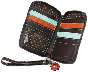 img 2 attached to 🌻 Stylish and Functional CHALA Zip Around Sunflower Brown Wallet - Women's Handbags & Wallets