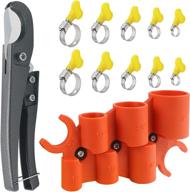 🛠️ precision deburring tool (1/4", 3/8", 1/2", 5/8", 3/4", and 1") for cpvc and copper tubing - fast single stroke plastic pipe and tubing cutter - set of 10 thumb screw key adjustable hose clamps logo