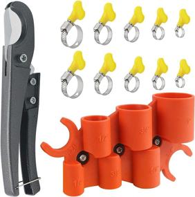 img 4 attached to 🛠️ Precision Deburring Tool (1/4", 3/8", 1/2", 5/8", 3/4", and 1") for CPVC and Copper Tubing - Fast Single Stroke Plastic Pipe and Tubing Cutter - Set of 10 Thumb Screw Key Adjustable Hose Clamps