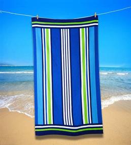 img 3 attached to XULE Striped Beach Towel Oversized 41x73inch - Quick Dry Microfiber, Super Soft, Absorbent, Fade Resistant, for Women and Men - Extra Large Swim/Pool Towels