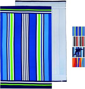 img 4 attached to XULE Striped Beach Towel Oversized 41x73inch - Quick Dry Microfiber, Super Soft, Absorbent, Fade Resistant, for Women and Men - Extra Large Swim/Pool Towels