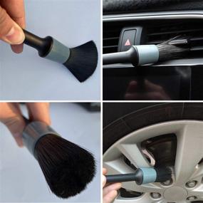 img 1 attached to LUCKLYJONE 5 Pieces Car Detailing Brush Kit For Cleaning Car Interior Exterior
