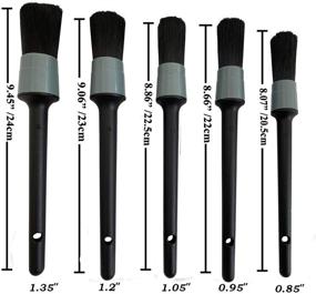 img 3 attached to LUCKLYJONE 5 Pieces Car Detailing Brush Kit For Cleaning Car Interior Exterior