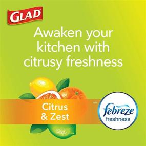 img 2 attached to Glad ForceFlex Tall Kitchen Drawstring Trash Bags - Citrus & Zest Scented, 13 Gallon, 40 Count (Package May Vary): Premium Quality and Convenience for Hassle-Free Disposal