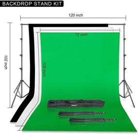 img 1 attached to 📸 Emart Photography Studio Daylight Umbrella Continuous Light Kit with 8.5 x 10ft Background Support System, 3pcs 6 x 9ft Backdrops (Green White Black) and 4pcs Umbrellas for Photo and Video Portraits