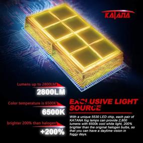 img 3 attached to 💡Высокопроизводительные лампы для противотуманных фар KATANA H11 с чипами 5530, 2800 люмен, сверхяркий 6500K ксеноново-белый цвет