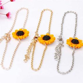 img 1 attached to 🌻 Sunflower Jewelry Set: Necklace, bracelet, and earrings for women's exquisite accessories