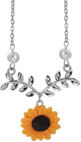 img 3 attached to 🌻 Sunflower Jewelry Set: Necklace, bracelet, and earrings for women's exquisite accessories