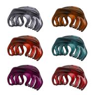 🎀 6-pack topzea plastic hair claw clips - large hair clips for women & girls, classic nonslip hair clasps accessories for strong hold thick/thin hair, in 6 colors logo