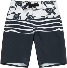 img 3 attached to 🐢 Top-Quality Spandex Hawaiian Shorts: Elastic Turtles Boys' Swimwear in Vibrant Prints