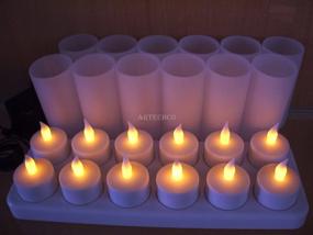 img 3 attached to 🕯️ ARTECHCO Set of 12 Rechargeable LED Flameless TeaLights - Flickering Amber Candle Lights - Battery Powered Candles, No Wax No Mess, No Fire Risk, Windproof, Portable