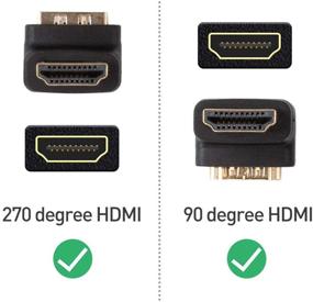 img 2 attached to 🔌 Enhanced HDMI Viewing Experience: Cable Matters Combo Pack 270 Degree and 90 Degree HDMI Adapter (Right Angle HDMI) with 4K and HDR Support