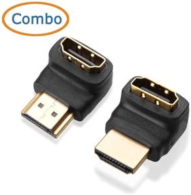 img 3 attached to 🔌 Улучшенный опыт просмотра HDMI: Комбо-пакет адаптеров Cable Matters 270 градусов и 90 градусов HDMI (угловой HDMI) с поддержкой 4K и HDR