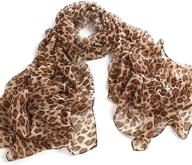 🐆 chicastic leopard print chiffon scarf: stylish wrap, stole, and shawl logo