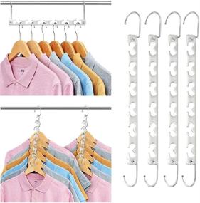 img 1 attached to 👕 Sindax Magic Clothing Hangers - Durable Metal Hangers for Wardrobes, Closet Organizer, Space Saving Hanger Set of 6 (Cascading Hangers)