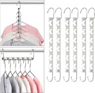 👕 sindax magic clothing hangers - durable metal hangers for wardrobes, closet organizer, space saving hanger set of 6 (cascading hangers) logo