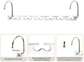 img 2 attached to 👕 Sindax Magic Clothing Hangers - Durable Metal Hangers for Wardrobes, Closet Organizer, Space Saving Hanger Set of 6 (Cascading Hangers)