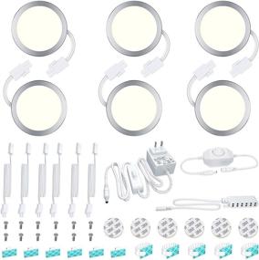 img 4 attached to LAMPAOUS LED Puck Lights: Dimmable Under Cabinet Lighting with Power Adaptor - 6 Pack