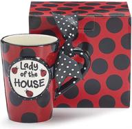 ladybug 13 oz coffee mug: 'lady of the house' by burton+burton logo