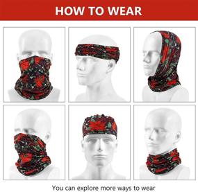 img 1 attached to Christmas Printed Neck Gaiter Balaclava Bandanas: Santa Claus Face Covering Scarves, 6 Adult & 4 Children Winter Bandanas for Christmas