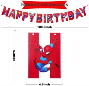 img 3 attached to Spider Superhero Birthday Party Supplies, Runide Spider Theme Decorations & Favors for Boys and Girls - Happy Birthday Banner, Hanging Swirls