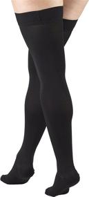 img 1 attached to 🧦 Truform 30-40 mmHg Compression Stockings: Thigh High Length, Dot-Top, Closed Toe, Black, Small – For Men and Women