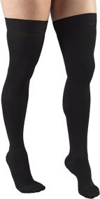 img 2 attached to 🧦 Truform 30-40 mmHg Compression Stockings: Thigh High Length, Dot-Top, Closed Toe, Black, Small – For Men and Women