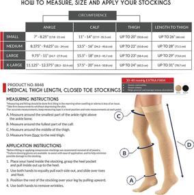 img 3 attached to 🧦 Truform 30-40 mmHg Compression Stockings: Thigh High Length, Dot-Top, Closed Toe, Black, Small – For Men and Women