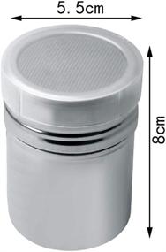 img 2 attached to 🧂 Versatile Stainless Steel Powder Shaker & Sugar Dispenser Set - Includes 16 Printing Molds Stencils