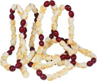 🎄 vintage christmas tree garland: 9.2ft artificial popcorn and cranberry strand for holiday season decoration logo