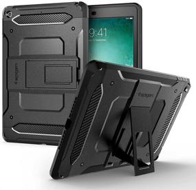 img 4 attached to 📱 Spigen Tough Armor TECH iPad 9.7 Case + Custom-Fit Tempered Glass | iPad 5th/6th Generation Case (2017/2018) - Black