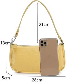 img 3 attached to Barabum Classic Shoulder HandBag 4 Yellow