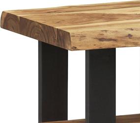 img 2 attached to 🌲 Natural Solid Wood Live Edge 2-Shelf Alpine End Table