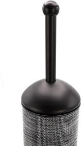 img 1 attached to 🚽 Gray Metallic Toilet Brush with Holder | Deep Bowl Cleaning, Long Handle | Splash Protective Disc | Modern Stylish Design | Leakproof Inner Container | Space Saving | Brookstone BKH1371