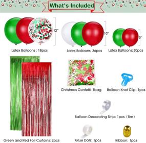 img 2 attached to 🎄 Christmas Party Decorations Kit - 149 Pieces Xmas Party Supplies Including Balloon Garland, Banner, Window Stickers, Swirls, Photo Booth Props, Confetti, Curtains, Foil Balloons