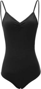 img 1 attached to 🩰 Daydance Women's Cotton Spaghetti Straps Ballet Leotards - A Size Up for Enhanced Comfort and Performance