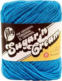 img 1 attached to 🧵 Двухпачка пряжи Lily Sugar'n Cream - Сплошные - Горячий синий: Яркие материалы для рукоделия.