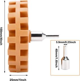 img 3 attached to 🔧 Artilife 2Pcs Decal Sticker Remover Tool Kit - Rubber Eraser Wheel with Drill Adapter for Easy Vinyl Decal Removal from Cars, Motorcycles, Boats (2Pcs Slotted 4'')