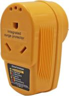 β‘ 30 amp rv surge protector with integrated surge protection and circuit analyzer - adapter and wiring for rv trailers - male to female - indicator lights logo