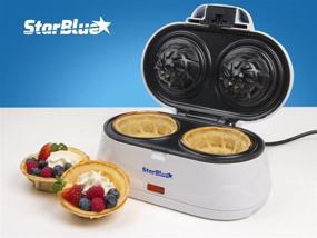 img 2 attached to 🍦 StarBlue Double Waffle Bowl Maker - White - Create delicious Belgian waffle bowls in minutes - Perfect for serving ice cream and fruit - Great gift idea - 110V 50/60Hz 1200W