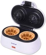 🍦 starblue double waffle bowl maker - white - create delicious belgian waffle bowls in minutes - perfect for serving ice cream and fruit - great gift idea - 110v 50/60hz 1200w логотип