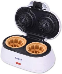 img 4 attached to 🍦 StarBlue Double Waffle Bowl Maker - White - Create delicious Belgian waffle bowls in minutes - Perfect for serving ice cream and fruit - Great gift idea - 110V 50/60Hz 1200W