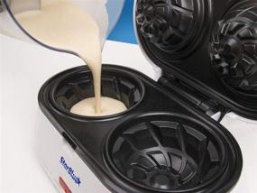 img 1 attached to 🍦 StarBlue Double Waffle Bowl Maker - White - Create delicious Belgian waffle bowls in minutes - Perfect for serving ice cream and fruit - Great gift idea - 110V 50/60Hz 1200W